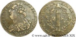 LOUIS XVI (MONARQUE CONSTITUTIONNEL) 2 sols dit au faisceau , type FRANÇOIS 1791 Bayonne