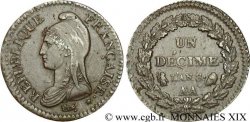 Un décime Dupré, grand module 1800 Metz/Paris F.129/41