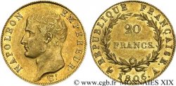 20 francs Napoléon tête nue, calendrier grégorien 1806 Paris F.513/1 SUP