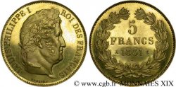 Boîte d’hommage de deux essais de 5 francs en or et en argent 1831 Paris VG.2820 et 2819