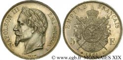 5 francs Napoléon III tête laurée, petit A 1861 Paris F.331/1 FDC