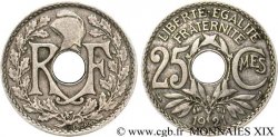 25 centimes Lindauer, axe décalé 1921  F.171/5 var. TB