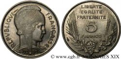 Concours de 5 francs, essai de Bazor en nickel 1933 Paris F.335/1