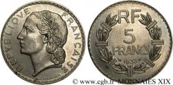 Concours de 5 francs, essai de Lavrillier en nickel 1933 Paris F.336/1