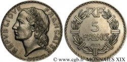 Concours de 5 francs, essai de Lavrillier en nickel, sans différent 1933 Paris Maz.2563 a