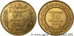 TUNISIE - PROTECTORAT FRANÇAIS - MOHAMED EN-NACEUR BEY 20 francs or AH 1321 = 1903 Paris