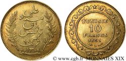 TUNISIE - PROTECTORAT FRANÇAIS - ALI BEY 10 francs or AH 1308 = 1891 Paris