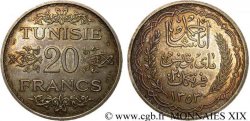 TUNISIE - PROTECTORAT FRANÇAIS - AHMED BEY Essai 20 francs argent AH 1353 = 1934 Paris