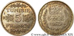 TUNISIE - PROTECTORAT FRANÇAIS - AHMED BEY Essai 5 francs argent AH 1353 = 1934 Paris