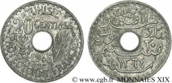 GOUVERNEMENT PROVISOIRE DE LA RÉPUBLIQUE FRANÇAISE - TUNISIE - PROTECTORAT FRANÇAIS Essai de 20 centimes AH 1364 = 1945 Paris