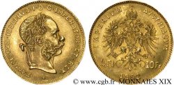 AUTRICHE - FRANÇOIS-JOSEPH Ier 4 florins ou 10 francs or 1892 Vienne