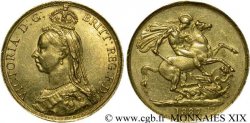 GRANDE BRETAGNE - VICTORIA Two pounds (2 livres), Jubilee head 1887 Londres