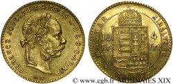 HONGRIE - ROYAUME DE HONGRIE - FRANÇOIS-JOSEPH Ier 10 francs or ou 4 forint, 3er type 1890 Kremnitz