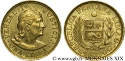 PÉROU - RÉPUBLIQUE Libra en or 1908 Lima
