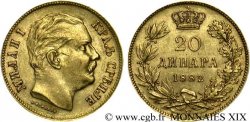 ROYAUME DE SERBIE - MILAN IV OBRÉNOVITCH 20 dinara en or 1882 Vienne