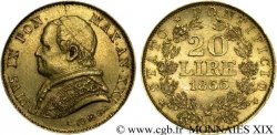 VATICAN - PIE IX (Jean-Marie Mastai Ferretti) 20 lires, petit buste 1866 Rome