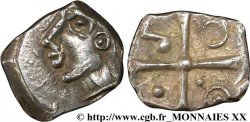 GALLIEN - SÜDWESTGALLIEN - SOTIATES (Region die Sos) Drachme  à la tête bouclée du Causé , tête romanisée, flan quadrangulaire VZ/fVZ