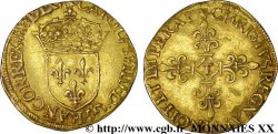 CHARLES IX Écu d or au soleil, 1er type 1565 (MDLXV) Nantes
