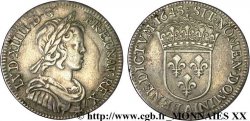 LOUIS XIV THE SUN KING Quart d écu à la mèche courte 1643 Paris, Monnaie du Louvre