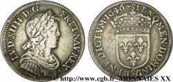 LOUIS XIV THE SUN KING Quart d écu d argent à la mèche longue 1646 Aix-en-Provence