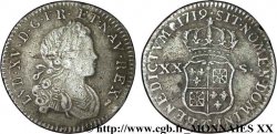 LOUIS XV DIT LE BIEN AIMÉ XX sols de Navarre 1719 Besançon TB+