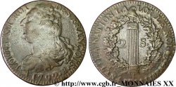 LOUIS XVI 2 sols dit au faisceau , type FRANÇOIS 1792 Rouen