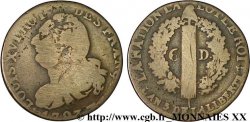 LOUIS XVI 6 deniers dit  au faisceau , type FRANÇOIS 1793 Nantes F/VF