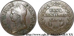 Cinq centimes Dupré, grand module 1800 Metz F.115/106 TTB