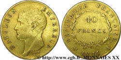 40 francs or, Napoléon tête nue, calendrier révolutionnaire 1805 Paris F.537/2