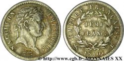 Demi-franc Napoléon Ier tête laurée, Empire français 1810 Rouen F.178/11 TTB