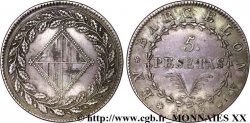 5 pesetas 1813 Barcelone VG.2089  TTB
