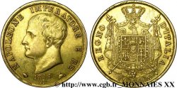 40 lires en or, 2e type, tranche en creux 1814 Milan VG.1394