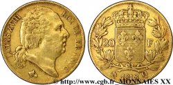 20 francs or Louis XVIII, tête nue 1818 Perpignan F.519/12