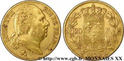 20 francs or Louis XVIII, tête nue 1822 Paris F.519/26
