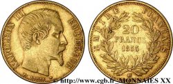 20 francs or Napoléon III, tête nue 1855 Strasbourg F.531/5 TB