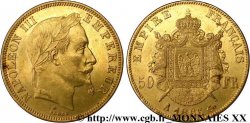 50 francs or Napoléon III, tête laurée 1866 Paris F.548/6