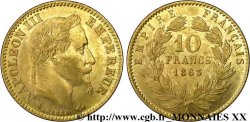 10 francs or Napoléon III, tête laurée 1863 Paris F.507A/3