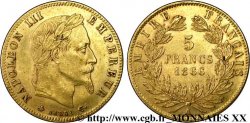 5 francs or Napoléon III, tête laurée 1866 Paris F.502/9