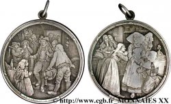SEGUNDO IMPERIO FRANCES Médaille de mariage Ar 50, biface avec miroir