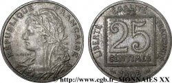 Piéfort de 25 centimes Patey 1er type, sans le mot ESSAI 1903 Paris F.168/3P