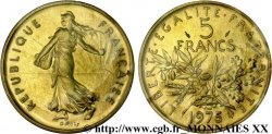 Piéfort or de 5 francs Semeuse, nickel 1975 Paris F.341/7P