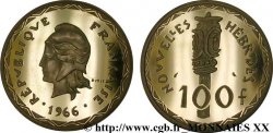 NOUVELLES-HÉBRIDES Piéfort 100 francs Or 1966 Paris