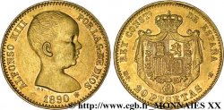 ESPAGNE - ROYAUME D ESPAGNE - ALPHONSE XIII 20 pesetas 1890 Madrid
