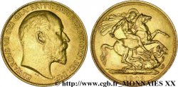 GRANDE-BRETAGNE - ÉDOUARD VII Deux livres, (two pounds) 1902 Londres TTB