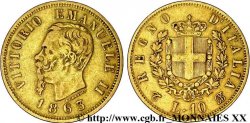 ITALIA - REGNO D ITALIA - VITTORIO EMANUELE II 10 lires or 1863 Turin