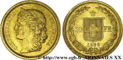 SWITZERLAND - HELVETIC CONFEDERATION 20 francs or 1886 Berne AU