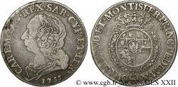 SAVOIE - DUCHÉ DE SAVOIE - CHARLES-EMMANUEL III Quart d’écu nouveau, 2e type (quarto di scudo nuovo)