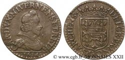 ARDENNES - PRINCIPAUTY OF ARCHES-CHARLEVILLE - CHARLES I OF GONZAGUE Liard au buste large, légende longue