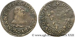 ARDENNES - PRINCIPAUTÉ SOUVERAINE D ARCHES-CHARLEVILLE - CHARLES II DE GONZAGUE Double tournois, légende à douze heures, 1re effigie TB+