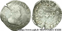 HENRI III Teston 3e type, col fraisé 1575 Angers